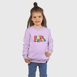 Свитшот хлопковый детский Удивительный цифровой цирк лого, цвет: лаванда — фото 2