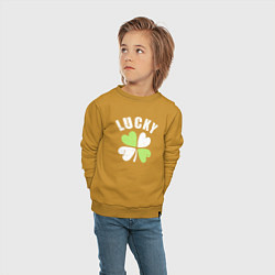 Свитшот хлопковый детский Lucky day, цвет: горчичный — фото 2