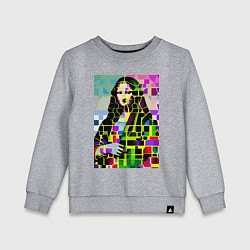 Свитшот хлопковый детский Mona Lisa - mosaic pop art, цвет: меланж