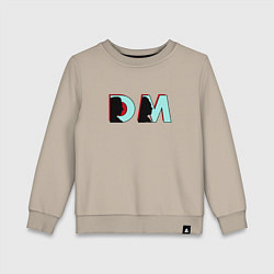 Свитшот хлопковый детский Depeche Mode - DM logo, цвет: миндальный