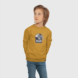 Свитшот хлопковый детский Поиск марса, цвет: горчичный — фото 2