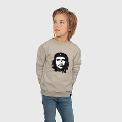 Свитшот хлопковый детский Портрет Эрнесто Че Гевары, цвет: миндальный — фото 2