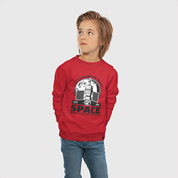 Свитшот хлопковый детский Исследование космоса, цвет: красный — фото 2