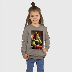 Свитшот хлопковый детский Шрек: Фиона с подарками, цвет: утренний латте — фото 2