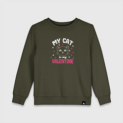 Детский свитшот My cat is my Valentine 2024