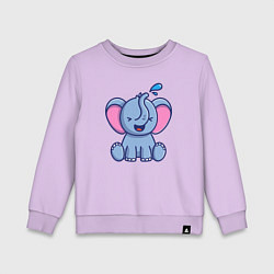 Свитшот хлопковый детский Радостный слонёнок, цвет: лаванда
