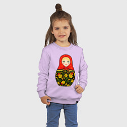 Свитшот хлопковый детский Матрёшка в хохломской росписи, цвет: лаванда — фото 2