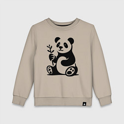 Детский свитшот Сидящая панда с бамбуком в лапе