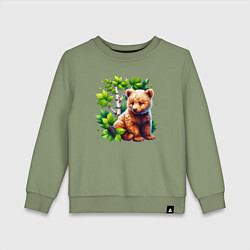 Детский свитшот Коричневый медвежонок в ежевике