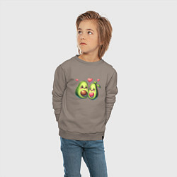 Свитшот хлопковый детский Авокадо - пара, цвет: утренний латте — фото 2