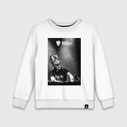 Свитшот хлопковый детский Boris Brejcha high tech minimal, цвет: белый