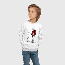 Свитшот хлопковый детский Курт Кобейн Нирвана свитер, цвет: белый — фото 2