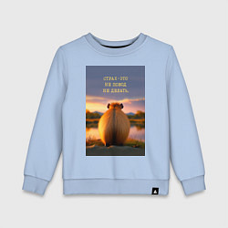Детский свитшот Капибара на берегу реки: страх это не повод не дел