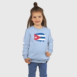 Свитшот хлопковый детский Флаг Кубы, цвет: мягкое небо — фото 2