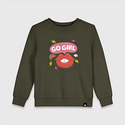 Детский свитшот Go girl lips