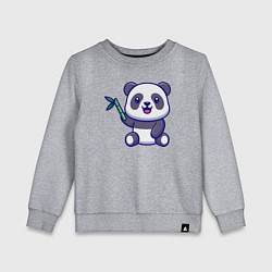 Свитшот хлопковый детский Панда и бамбук, цвет: меланж