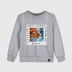 Детский свитшот Рыжий кот: хочется быть адекватным но мур