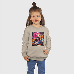 Свитшот хлопковый детский Barbie singer - punks not dead, цвет: миндальный — фото 2