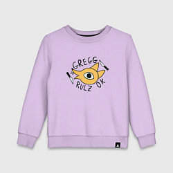 Свитшот хлопковый детский Gregg Rulz ok, цвет: лаванда