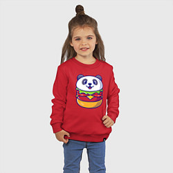 Свитшот хлопковый детский Панда бургер, цвет: красный — фото 2