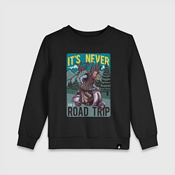 Свитшот хлопковый детский Бабушка на скутере - road trip, цвет: черный