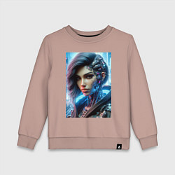 Детский свитшот Cyber girl - ai art