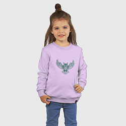 Свитшот хлопковый детский Векторная сова, цвет: лаванда — фото 2