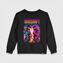 Детский свитшот Minecraft - neon fantasy ai art