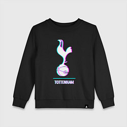 Свитшот хлопковый детский Tottenham FC в стиле glitch, цвет: черный