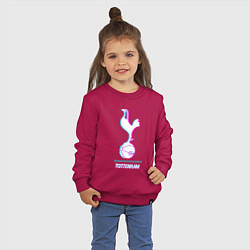 Свитшот хлопковый детский Tottenham FC в стиле glitch, цвет: маджента — фото 2