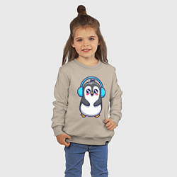 Свитшот хлопковый детский Милый пингвинчик, цвет: миндальный — фото 2