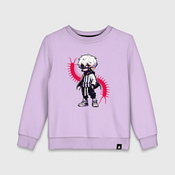Свитшот хлопковый детский Токийский гуль - Кен Канеки, цвет: лаванда