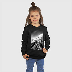 Свитшот хлопковый детский Ванпанчмен Сайтама на крыле самолета, цвет: черный — фото 2