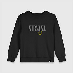 Свитшот хлопковый детский Nirvana logo smile, цвет: черный