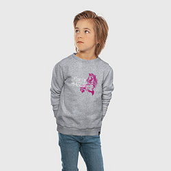 Свитшот хлопковый детский Дом Кена, цвет: меланж — фото 2