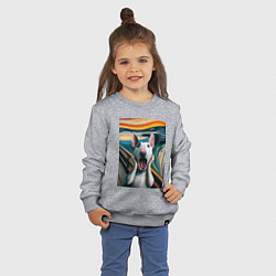 Свитшот хлопковый детский Булли в картине крик - нейросеть, цвет: меланж — фото 2