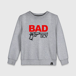 Свитшот хлопковый детский Bad boy with gun, цвет: меланж