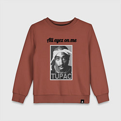 Свитшот хлопковый детский 2pac Art All eayz on me, цвет: кирпичный