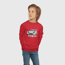 Свитшот хлопковый детский Toyota Supra Castrol 36, цвет: красный — фото 2