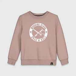 Свитшот хлопковый детский Рабочий класс рок-н-ролла, цвет: пыльно-розовый