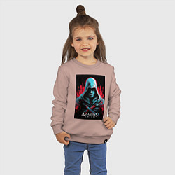 Свитшот хлопковый детский Assassins creed классика, цвет: пыльно-розовый — фото 2