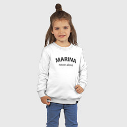 Свитшот хлопковый детский Marina never alone - motto, цвет: белый — фото 2