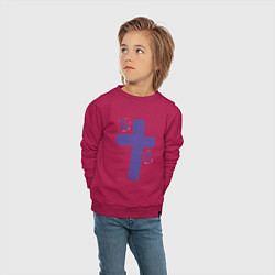 Свитшот хлопковый детский Depeche Mode - sofad cross, цвет: маджента — фото 2