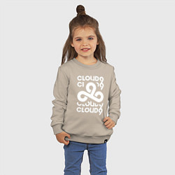 Свитшот хлопковый детский Cloud9 - in logo, цвет: миндальный — фото 2