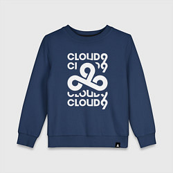 Свитшот хлопковый детский Cloud9 - in logo, цвет: тёмно-синий
