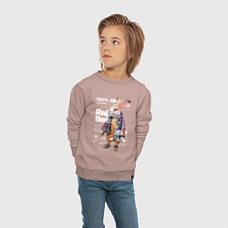 Свитшот хлопковый детский Будь как кролик, цвет: пыльно-розовый — фото 2