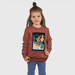 Свитшот хлопковый детский Убегайте от любых проблем мем, цвет: кирпичный — фото 2