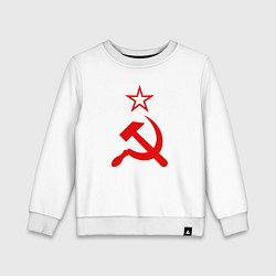 Свитшот хлопковый детский Серп, молот и звезда, цвет: белый