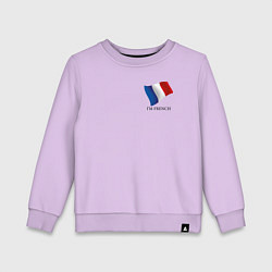 Свитшот хлопковый детский Im French - motto, цвет: лаванда