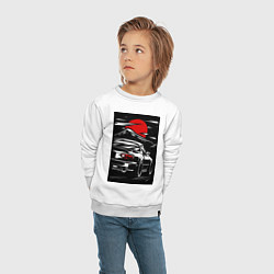 Свитшот хлопковый детский Мазда mx5 miata, цвет: белый — фото 2